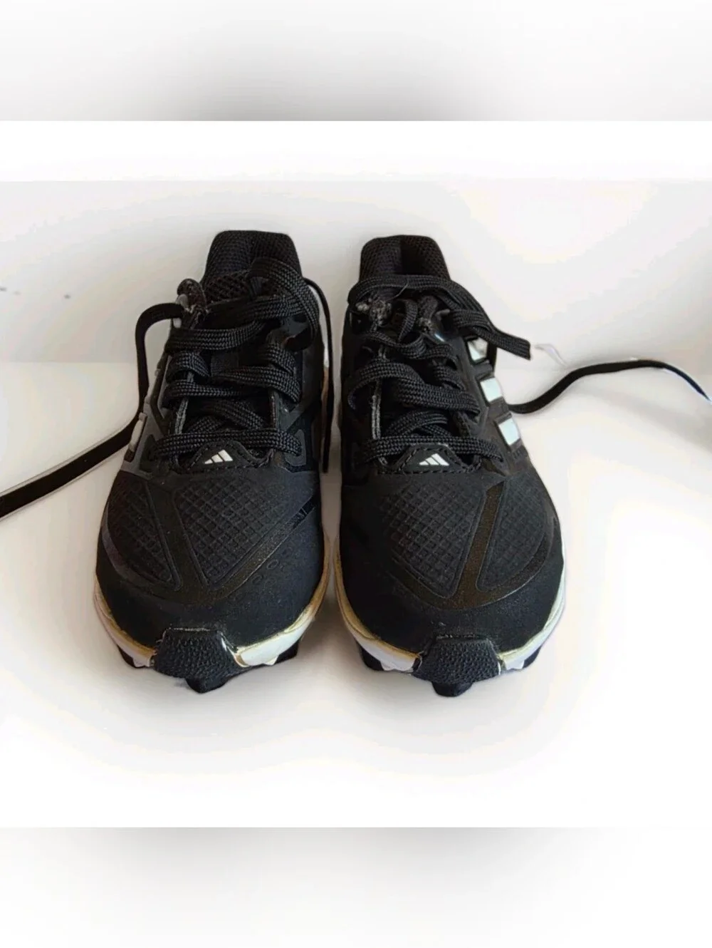 Adidas Icon Bounce Low Baseball Cleats Black Youth Size 11 Football Boys Girls
